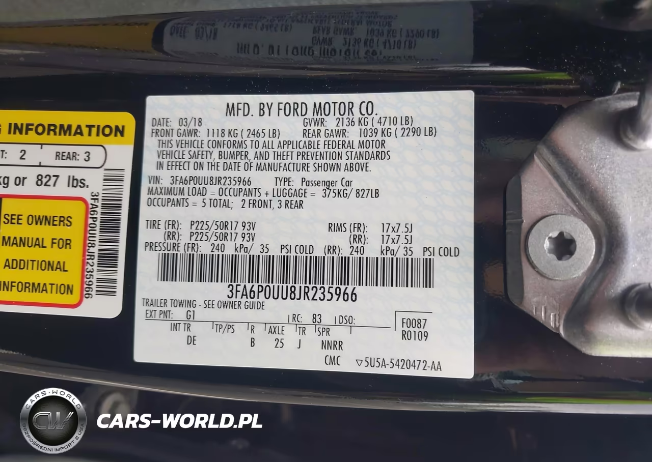 2018 Ford Fusion Hybrid S VIN:3FA6P0UU8JR235966 - 9