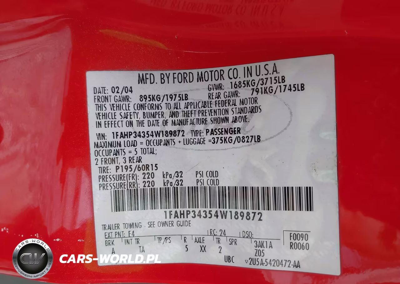 2004 Ford Focus Se VIN:1FAHP34354W189872 - 9
