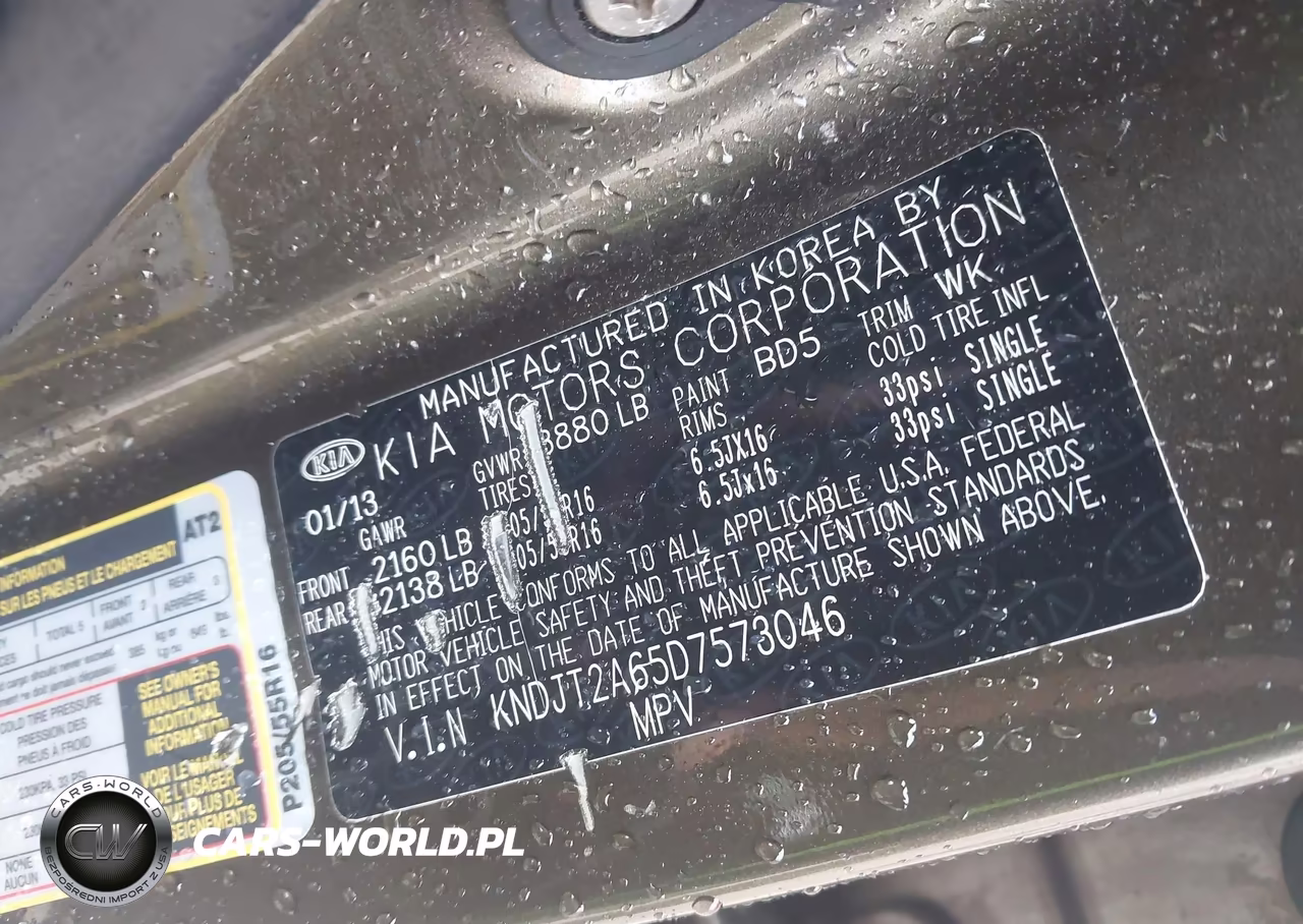 2013 Kia Soul + VIN:KNDJT2A65D7573046 - 9