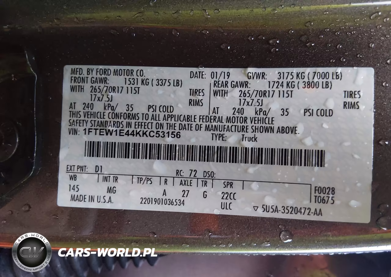2019 Ford F-150 Xlt VIN:1FTEW1E44KKC53156 - 9
