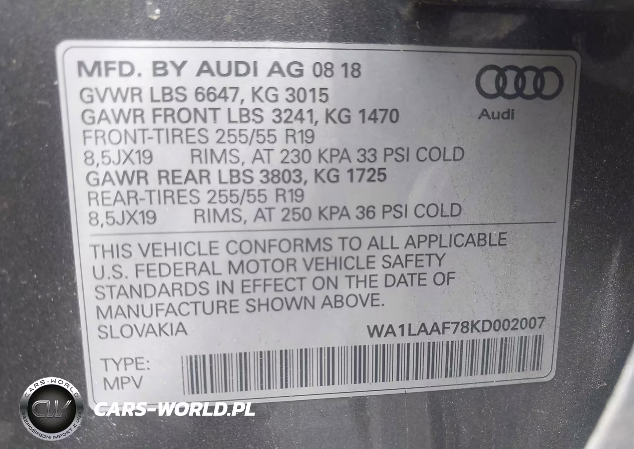 2019 Audi Q7 55 Premium-55 Se Premium VIN:WA1LAAF78KD002007 - 9