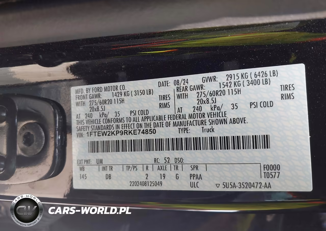 2024 Ford F-150 Stx VIN:1FTEW2KP9RKE74850 - 9