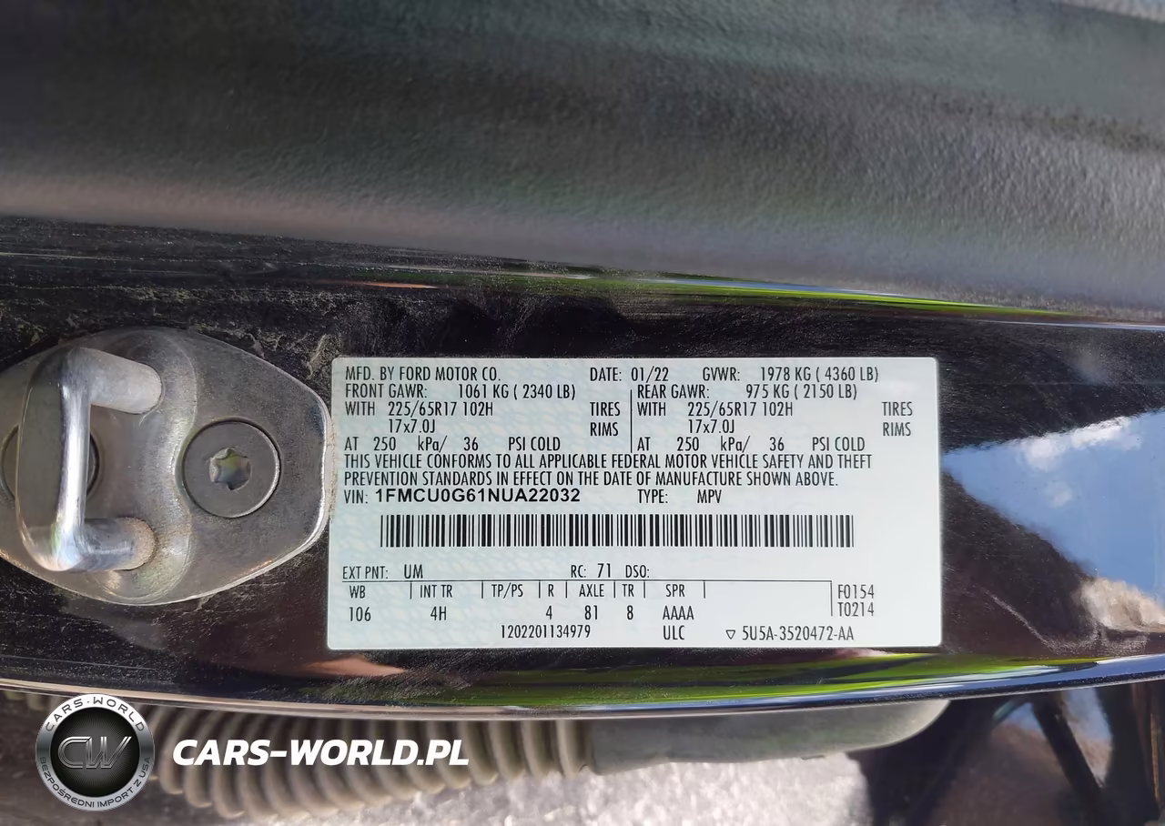 2022 Ford Escape Se VIN:1FMCU0G61NUA22032 - 9