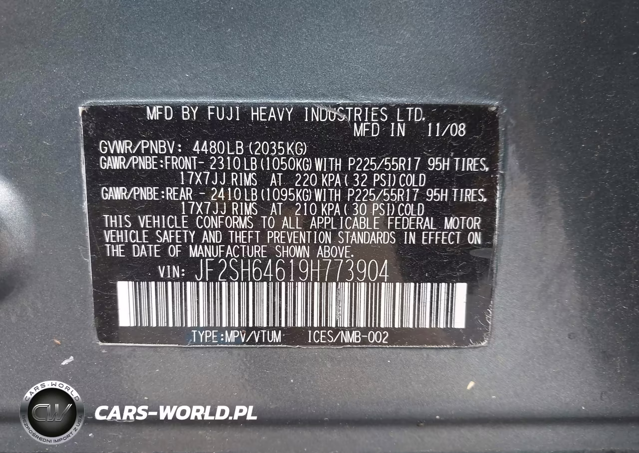 2009 Subaru Forester 2.5X Limited VIN:JF2SH64619H773904 - 9