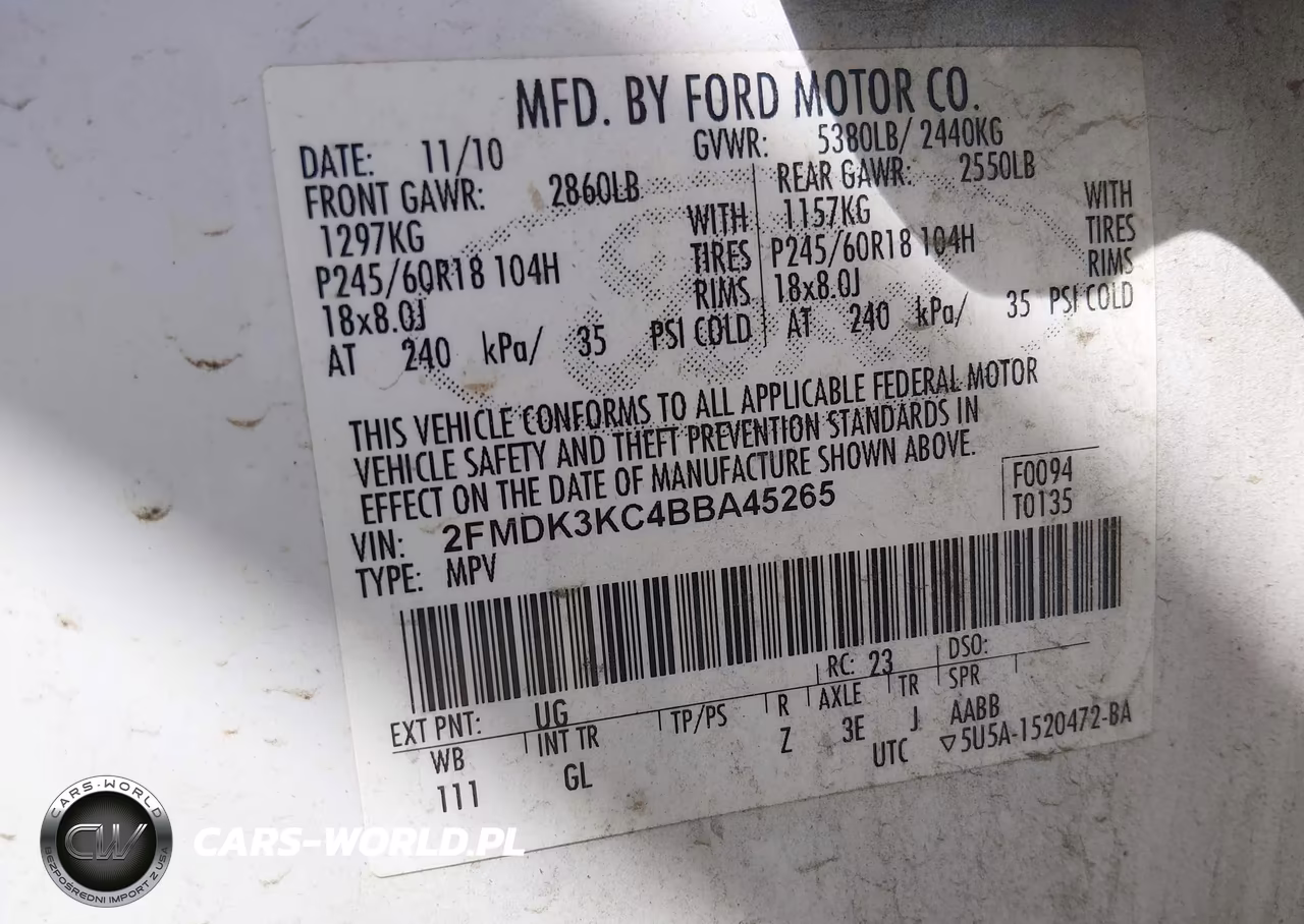 2011 Ford Edge Limited VIN:2FMDK3KC4BBA45265 - 9