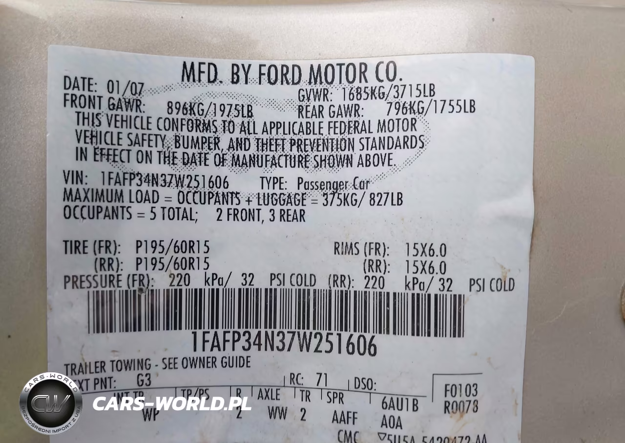 2007 Ford Focus S-Se-Ses VIN:1FAFP34N37W251606 - 9