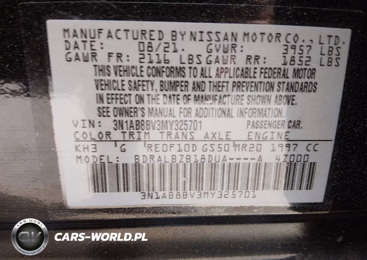 2021 Nissan Sentra S Xtronic Cvt VIN:3N1AB8BV3MY325701 - 9