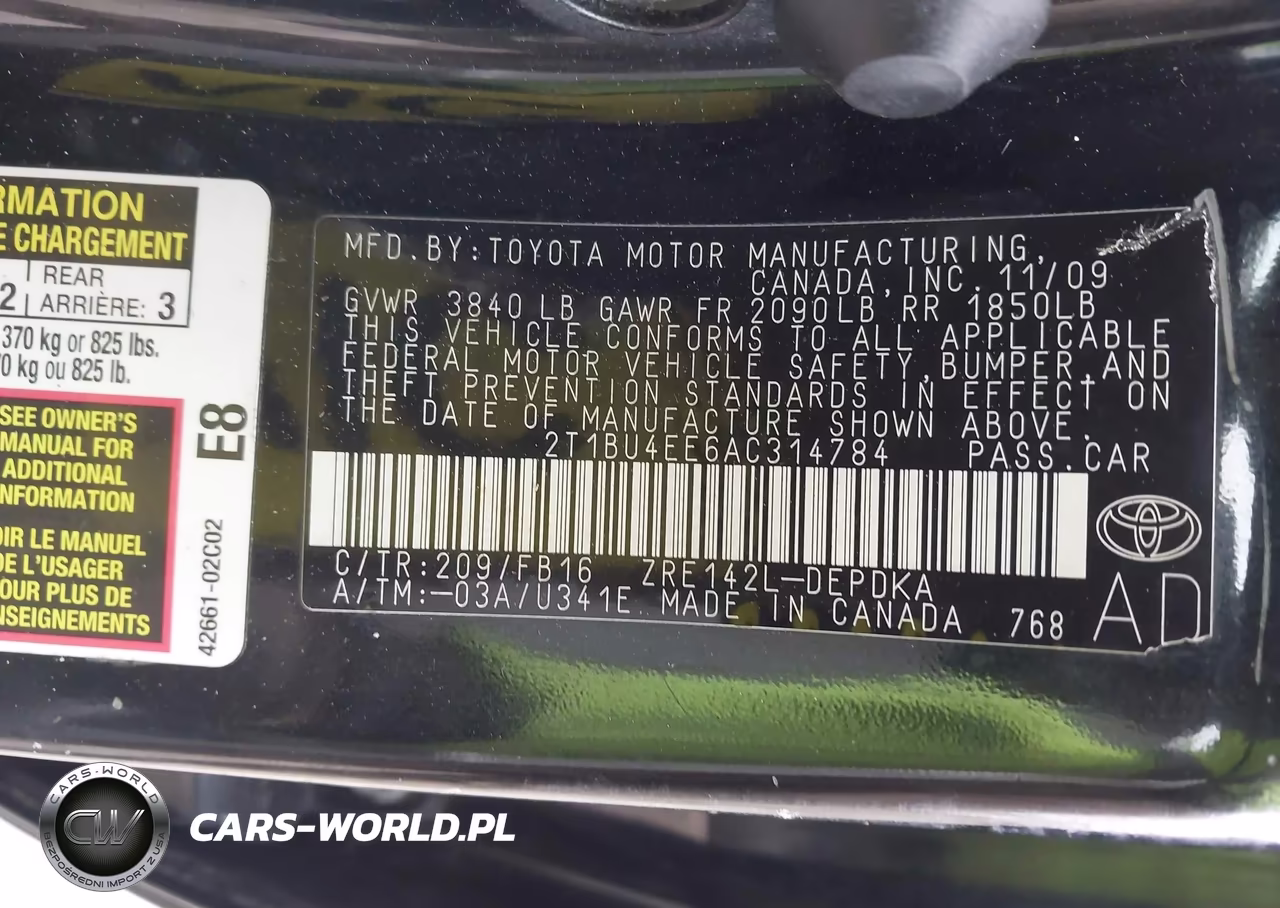2010 Toyota Corolla Base (A4) VIN:2T1BU4EE6AC314784 - 9