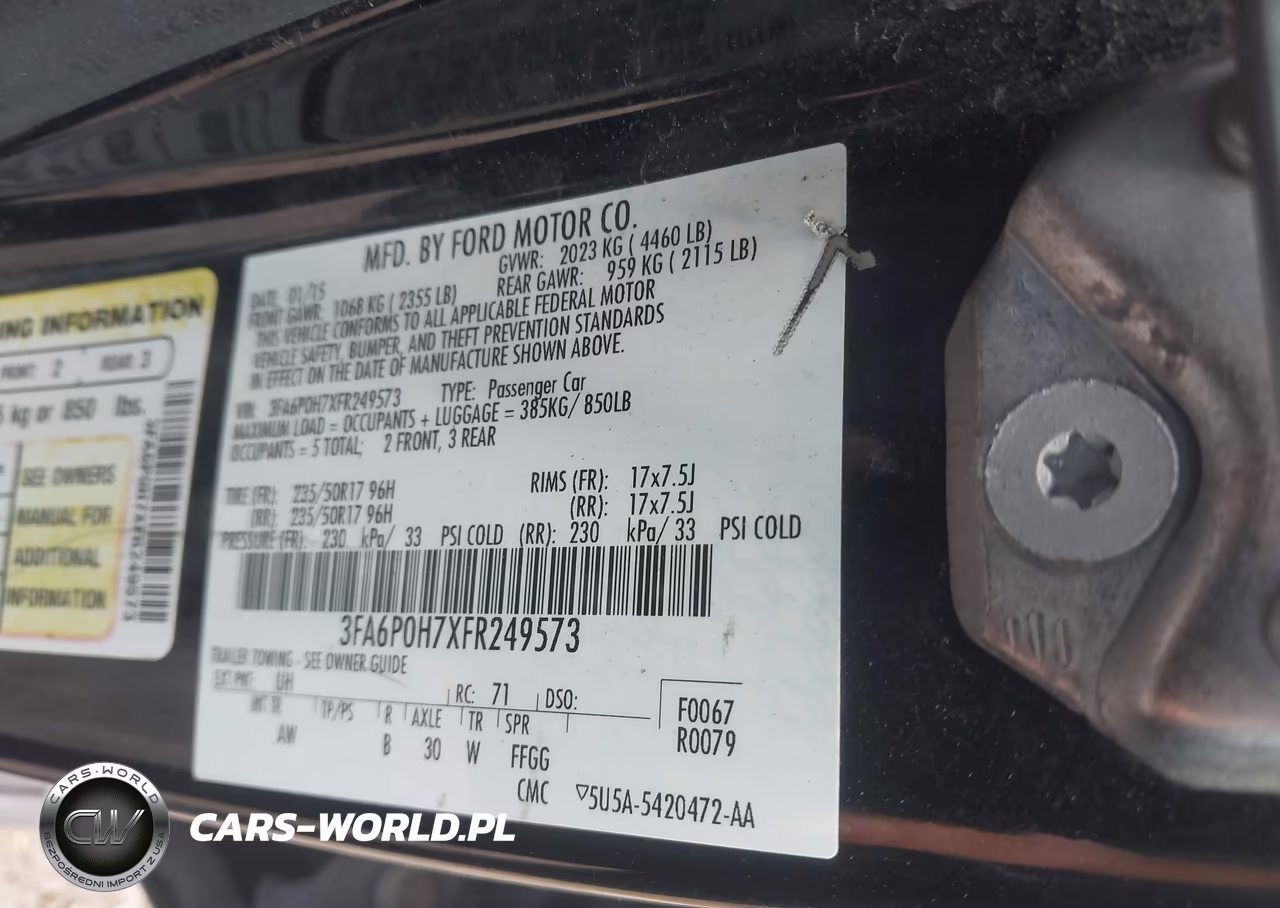 2015 Ford Fusion Se VIN:3FA6P0H7XFR249573 - 9