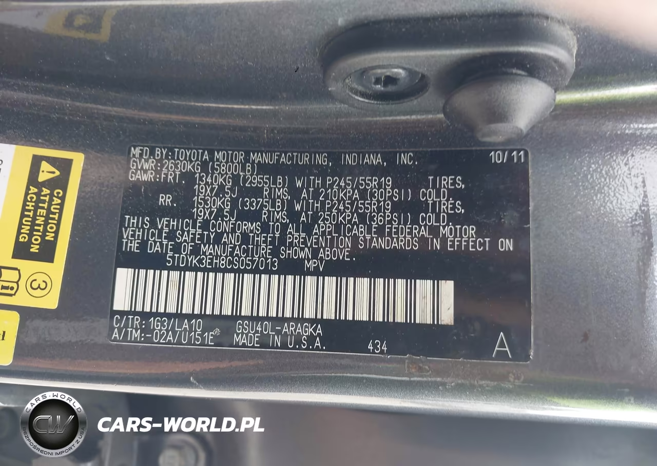 2012 Toyota Highlander Limited V6 VIN:5TDYK3EH8CS057013 - 9