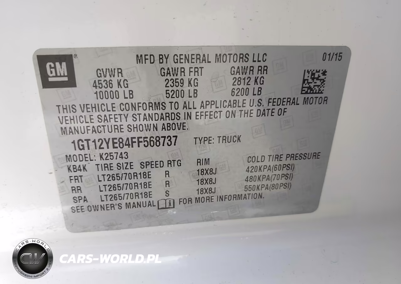 2015 GMC Sierra 2500Hd Sle VIN:1GT12YE84FF568737 - 9