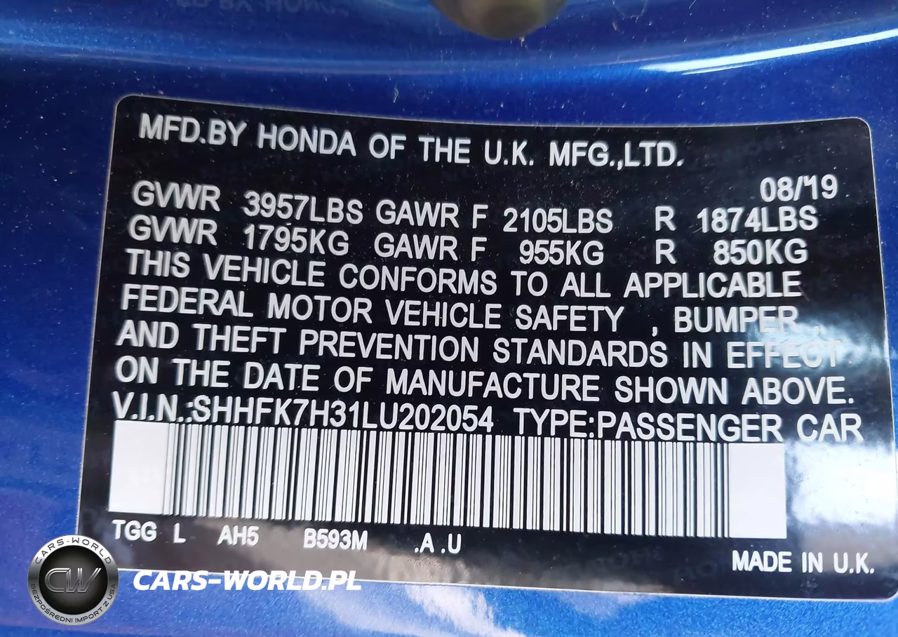2020 Honda Civic Lx VIN:SHHFK7H31LU202054 - 9