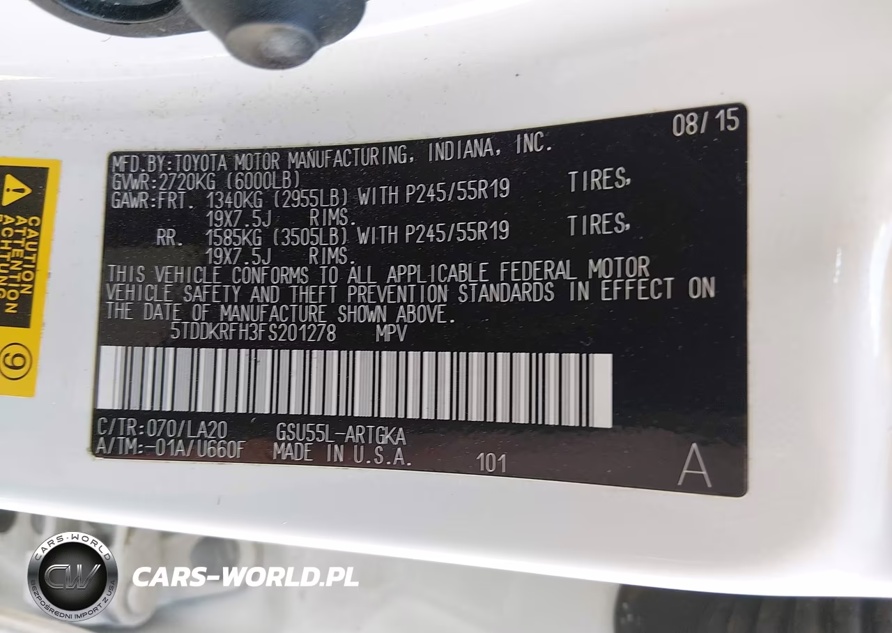 2015 Toyota Highlander Limited Platinum V6 VIN:5TDDKRFH3FS201278 - 9