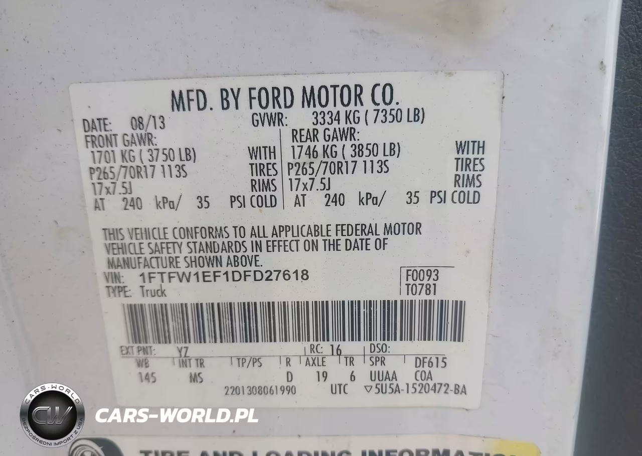 2013 Ford F-150 Xlt VIN:1FTFW1EF1DFD27618 - 9