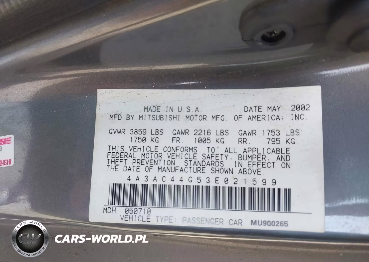 2003 Mitsubishi Eclipse Gs VIN:4A3AC44G53E021599 - 9
