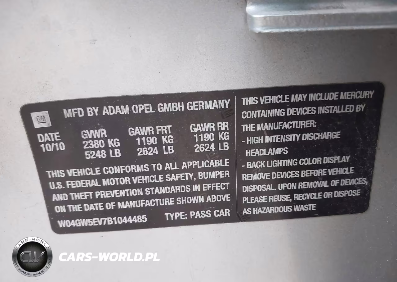 2011 Buick Regal Cxl Turbo Russelsheim VIN:W04GW5EV7B1044485 - 9