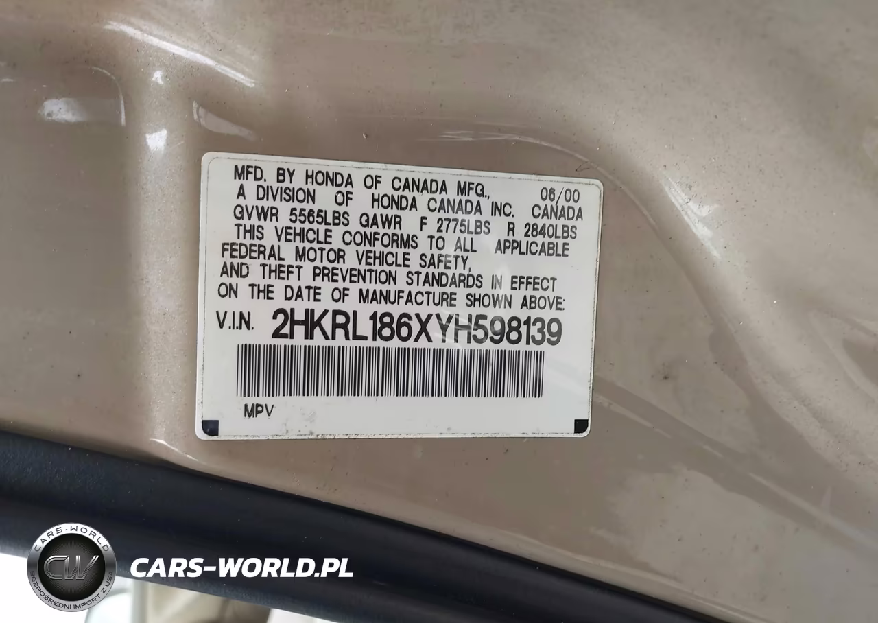 2000 Honda Odyssey Ex VIN:2HKRL186XYH598139 - 9