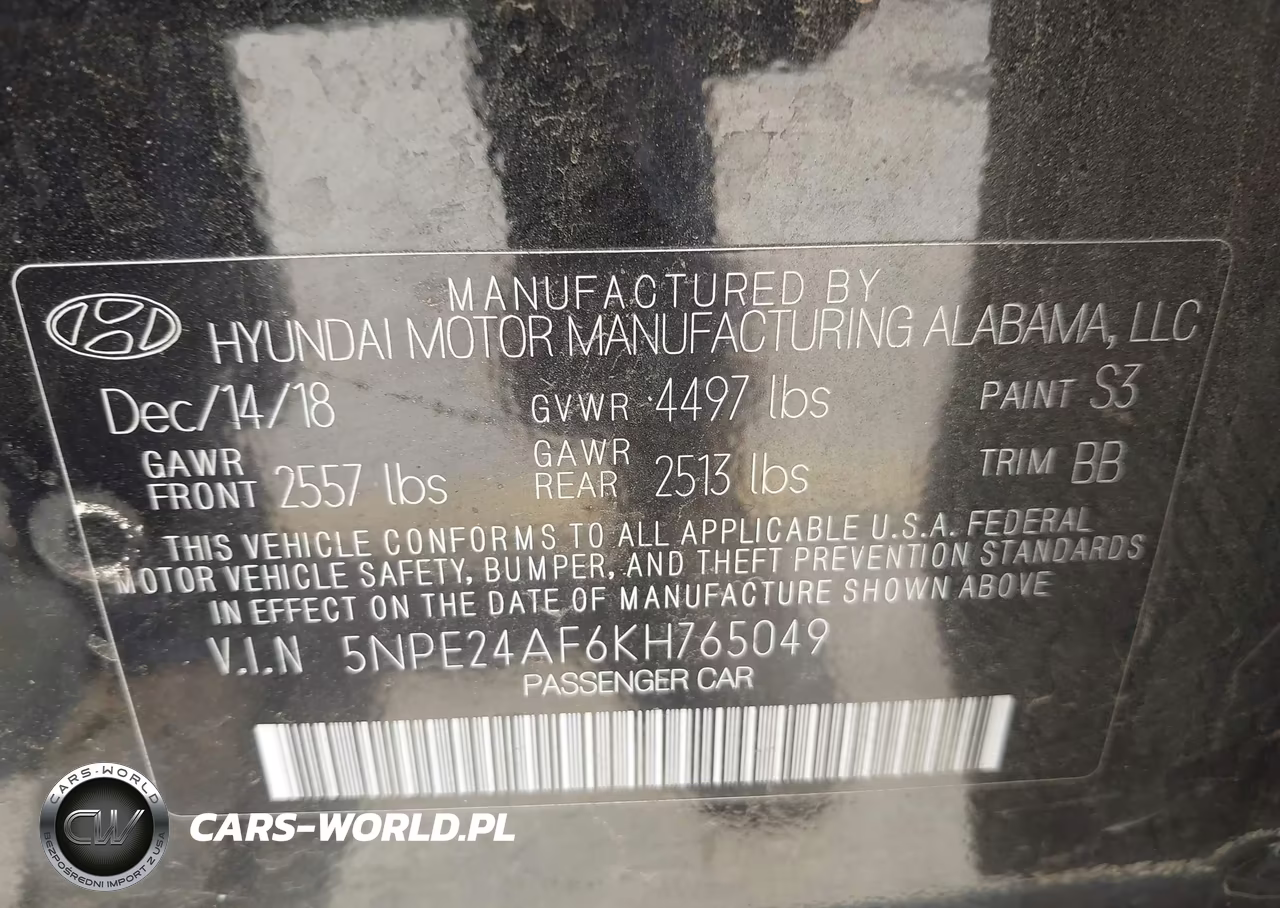 2019 Hyundai Sonata Se VIN:5NPE24AF6KH765049 - 9