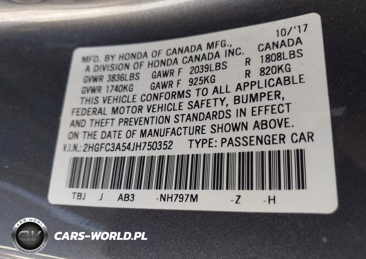 2018 Honda Civic Si VIN:2HGFC3A54JH750352 - 9