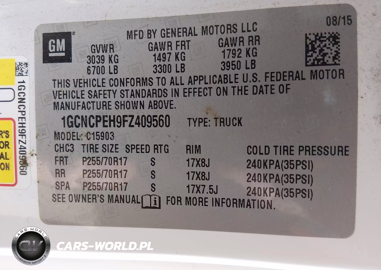 2015 Chevrolet Silverado 1500 Wt VIN:1GCNCPEH9FZ409560 - 9