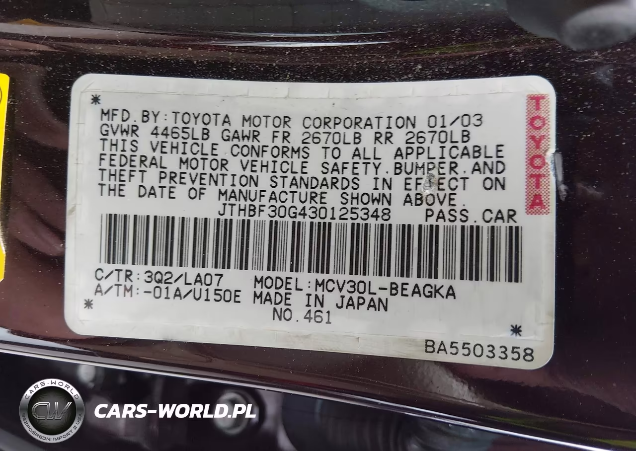 2003 Lexus Es 300 VIN:JTHBF30G430125348 - 9