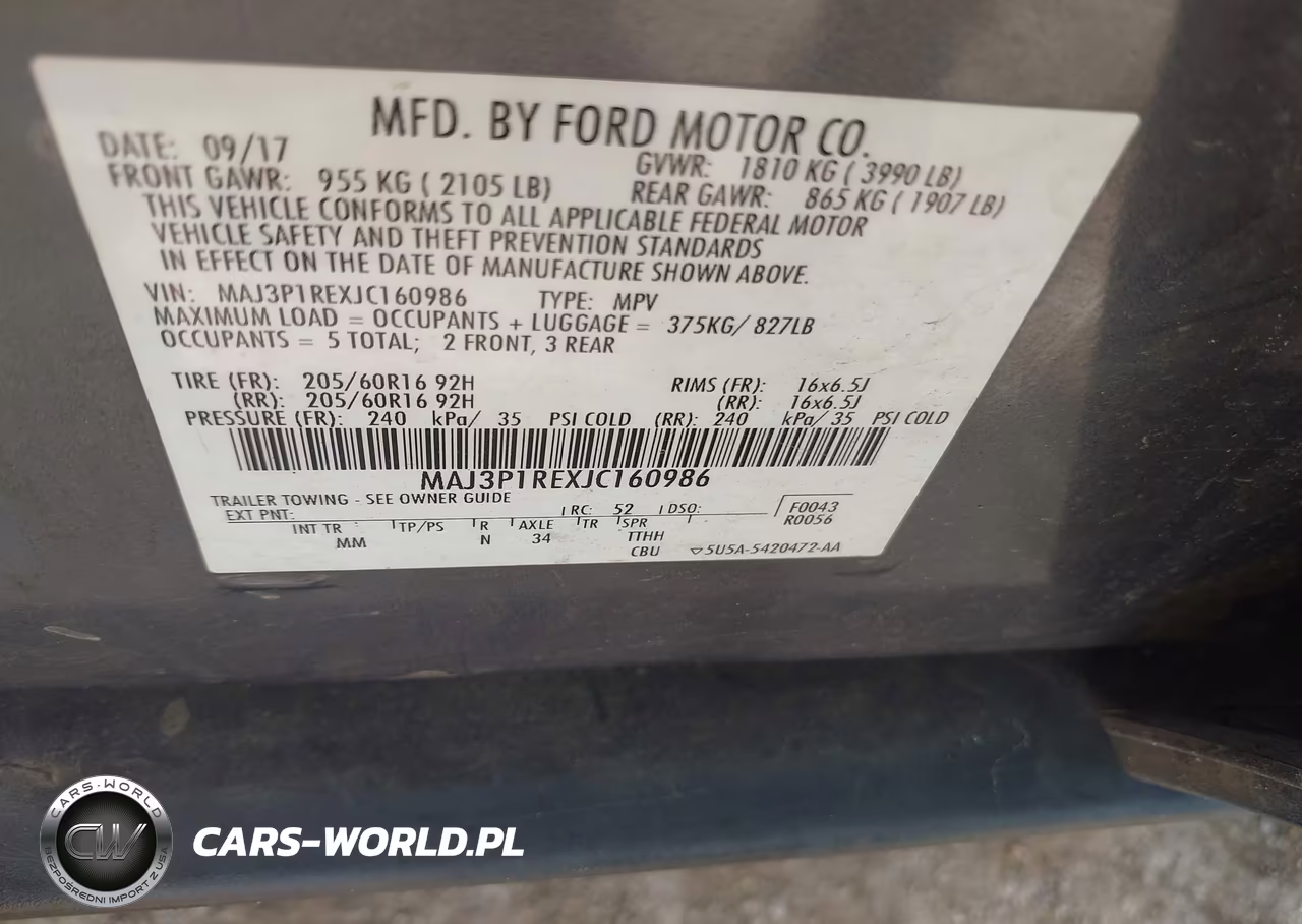 2018 Ford Ecosport S VIN:MAJ3P1REXJC160986 - 9
