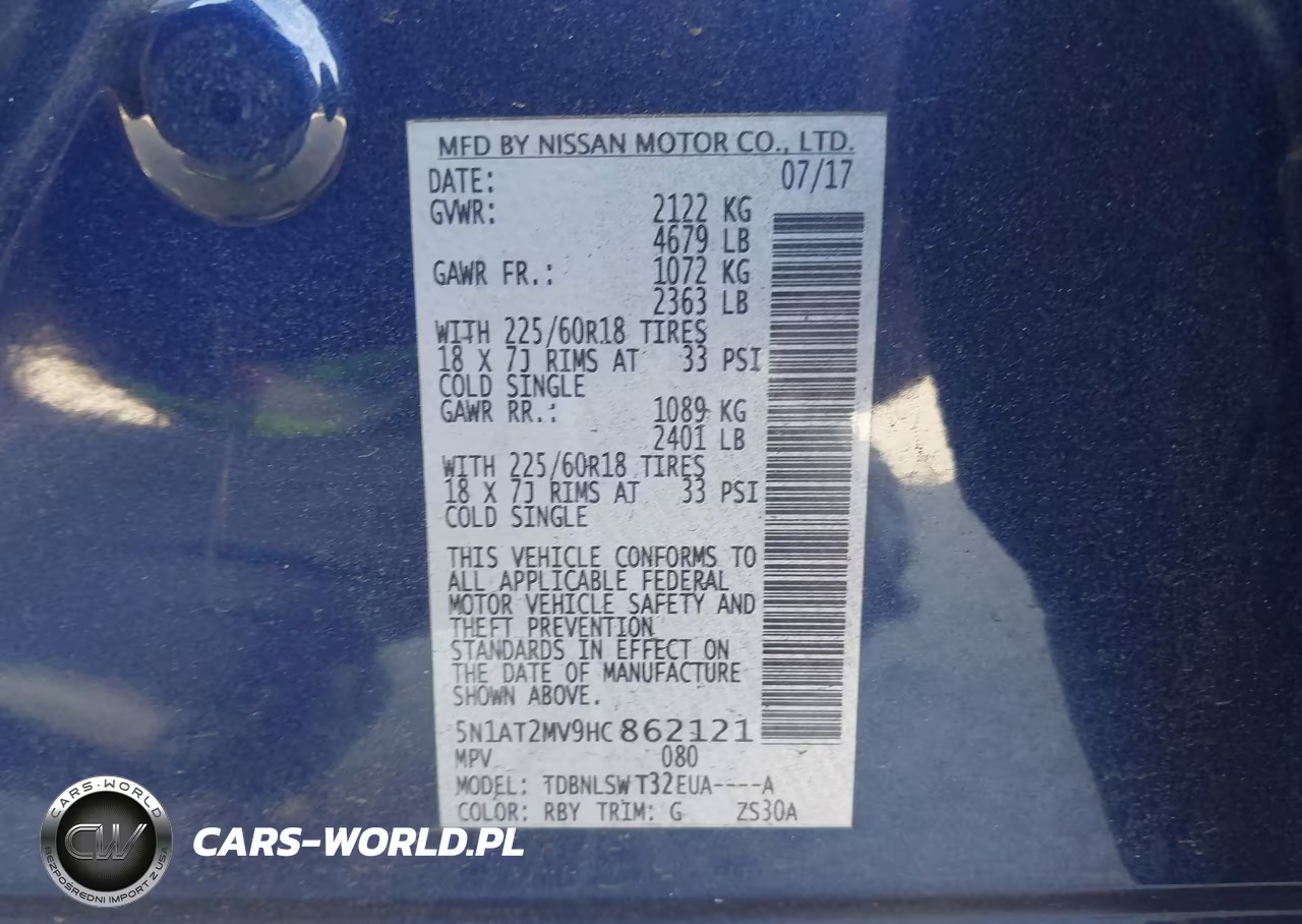 2017 Nissan Rogue Sl VIN:5N1AT2MV9HC862121 - 9
