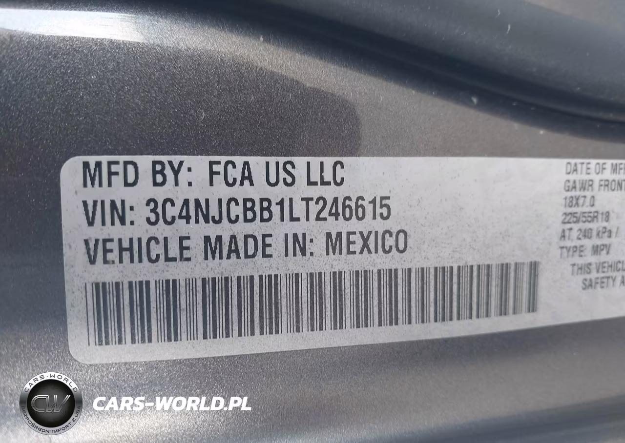 2020 Jeep Compass Altitude Fwd VIN:3C4NJCBB1LT246615 - 9