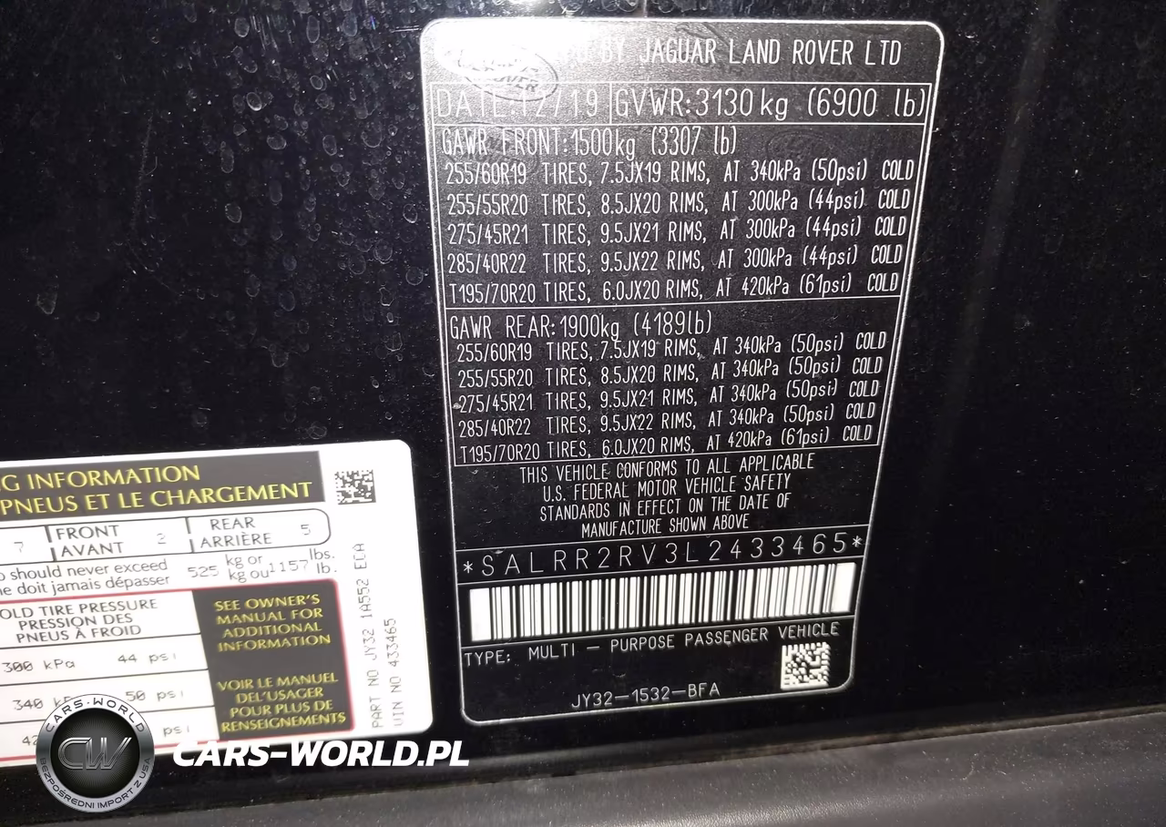 2020 Land Rover Discovery Hse VIN:SALRR2RV3L2433465 - 9
