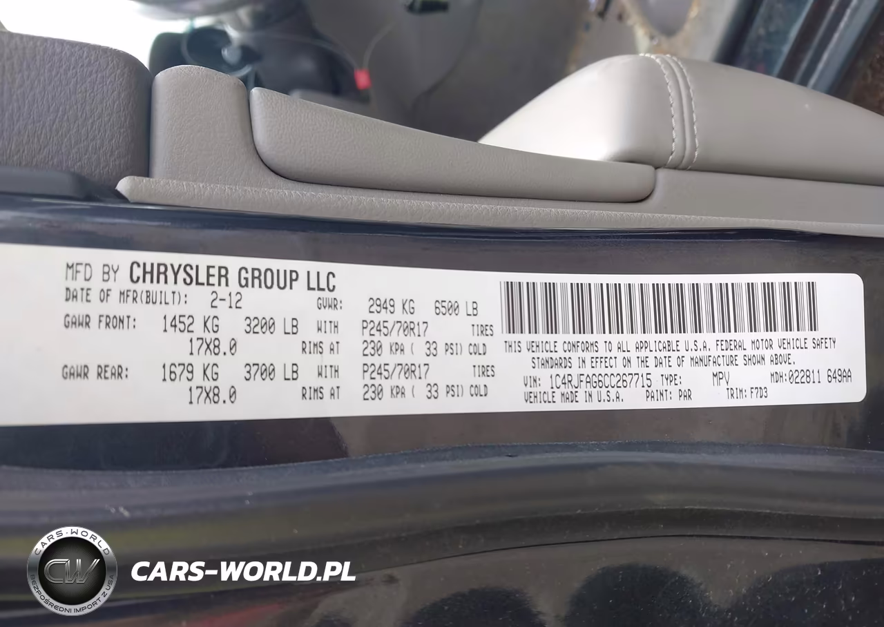 2012 Jeep Grand Cherokee Laredo VIN:1C4RJFAG6CC267715 - 9