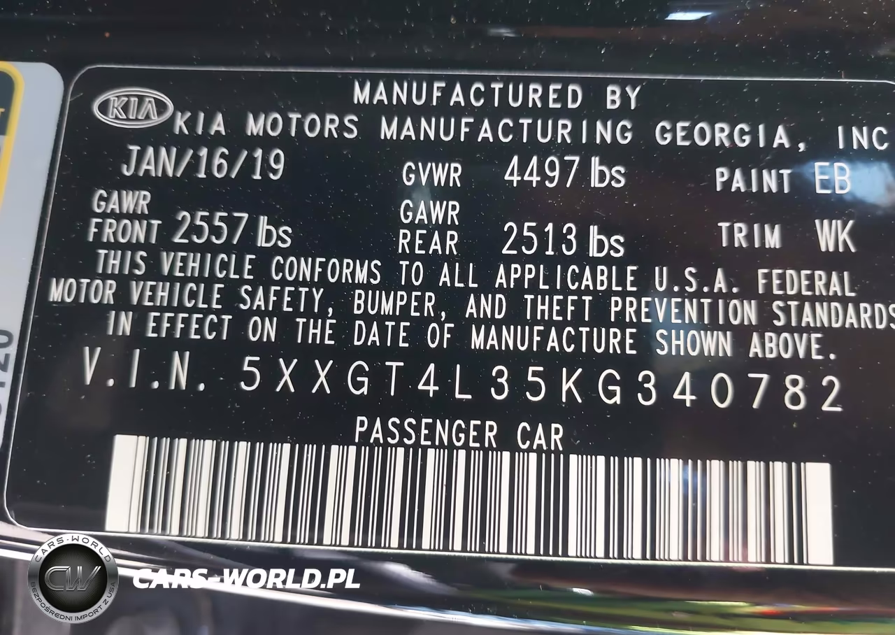 2019 Kia Optima Lx VIN:5XXGT4L35KG340782 - 9