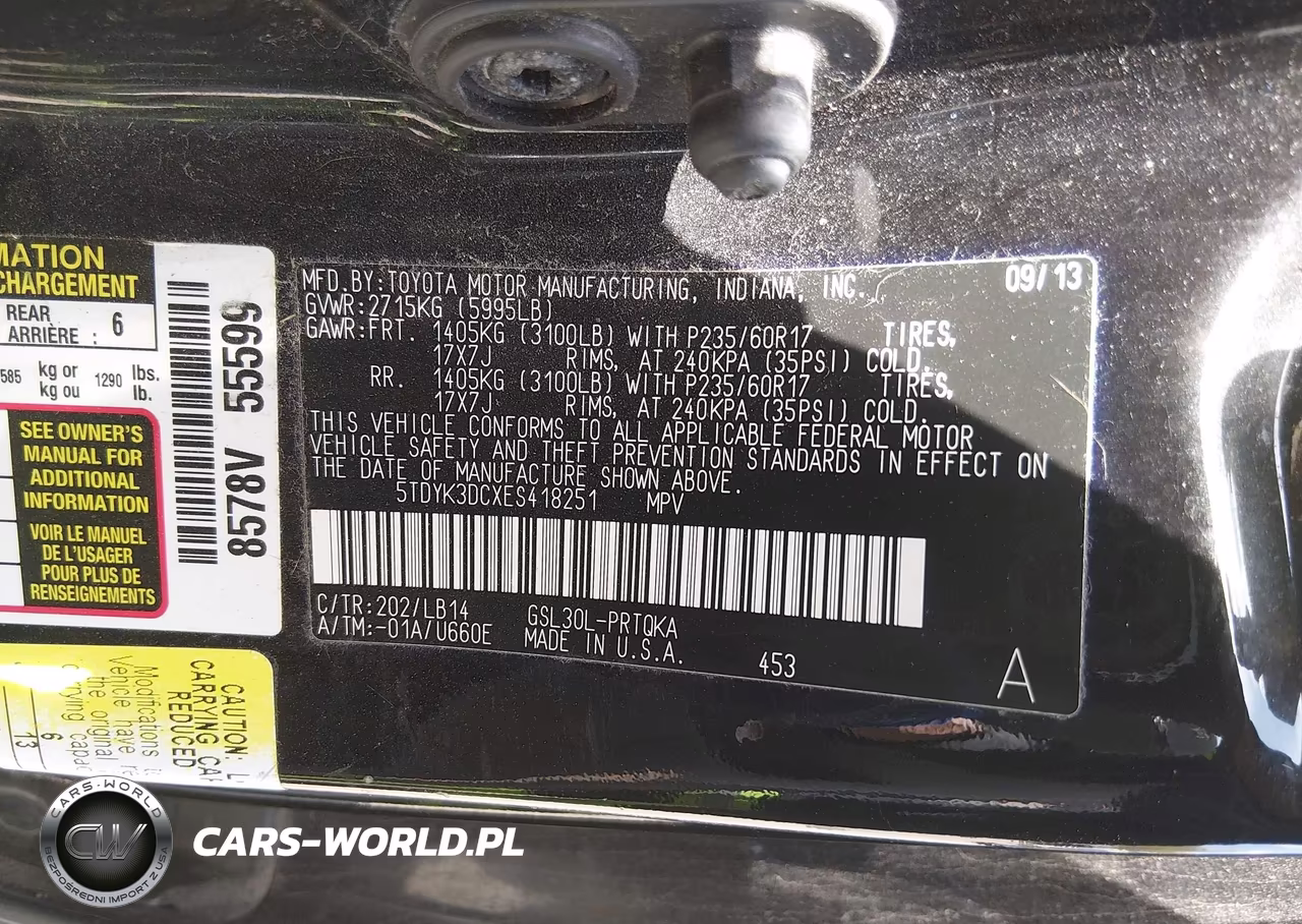 2014 Toyota Sienna Xle V6 8 Passenger VIN:5TDYK3DCXES418251 - 9