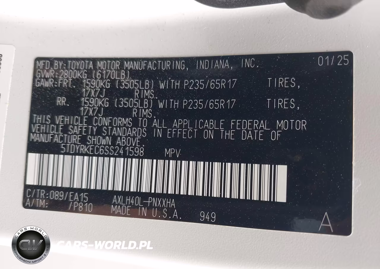 2025 Toyota Sienna Xle VIN:5TDYRKEC6SS241598 - 9