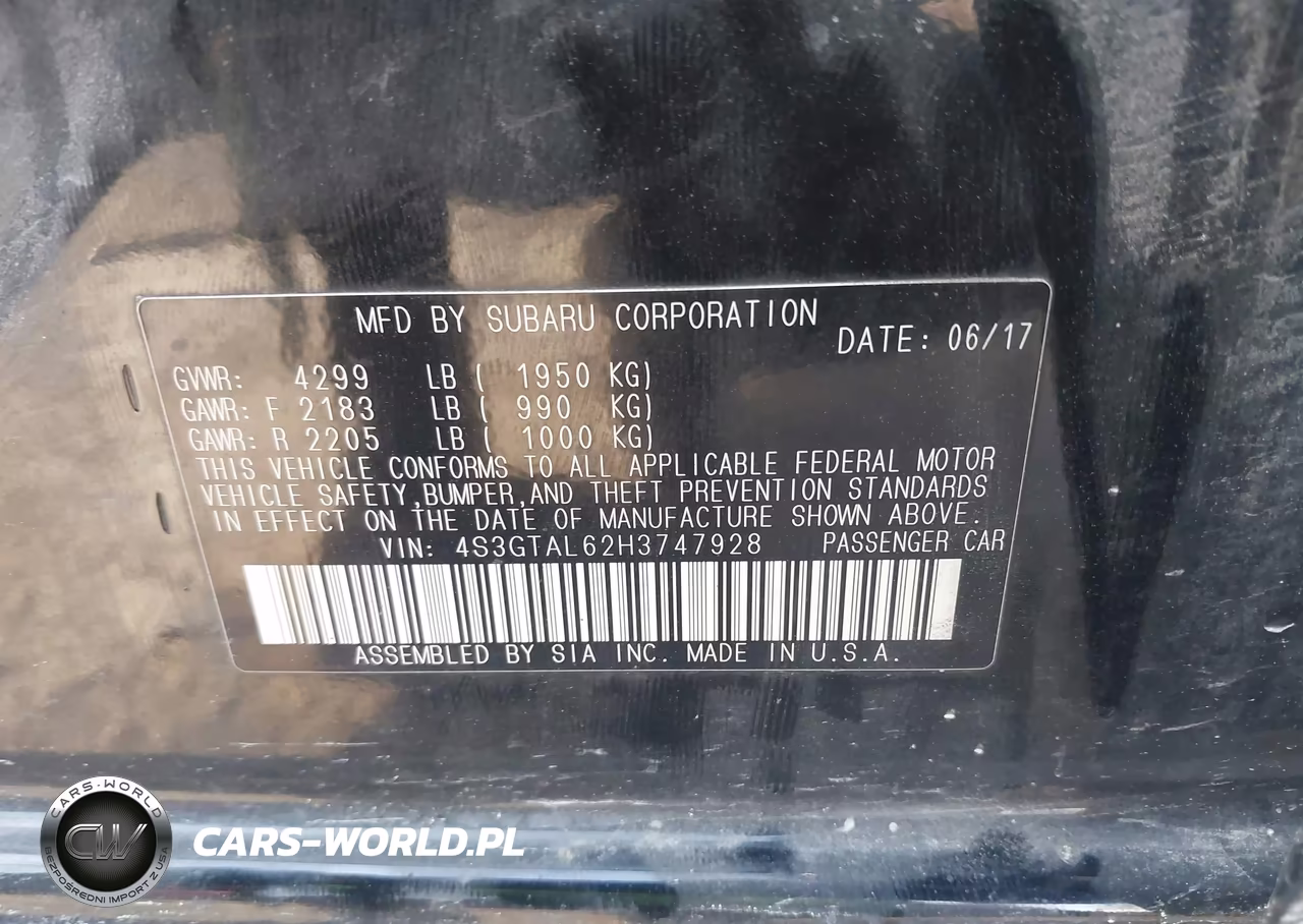 2017 Subaru Impreza 2.0I Sport VIN:4S3GTAL62H3747928 - 9