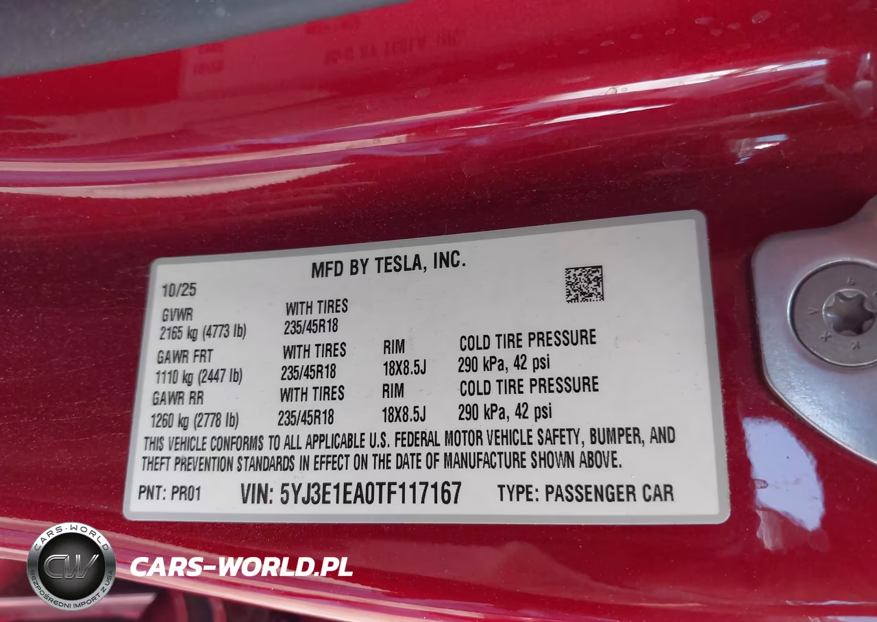2026 Tesla Model 3 Premium Rear-Wheel Drive-Rear-Wheel Drive VIN:5YJ3E1EA0TF117167 - 9
