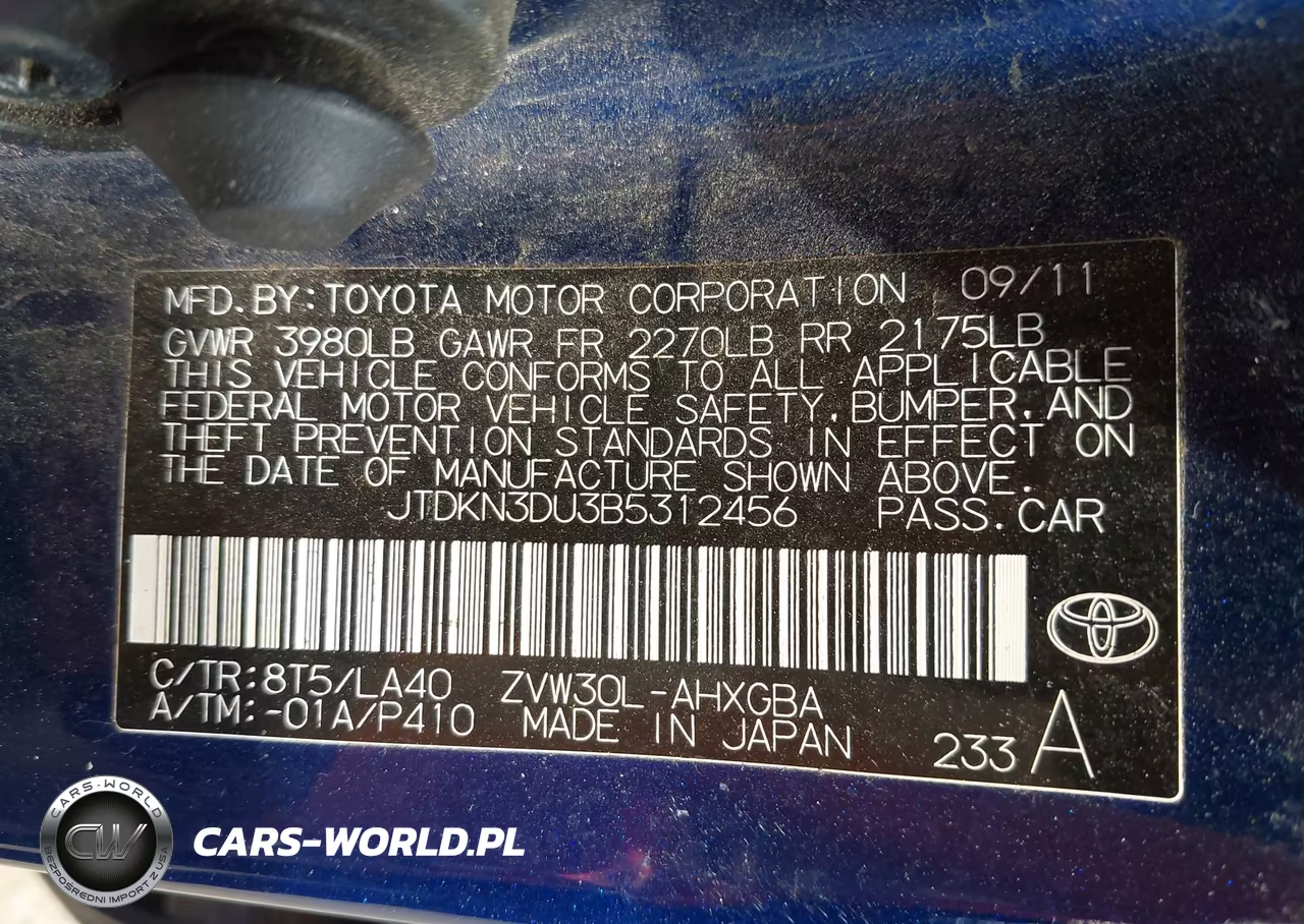 2011 Toyota Prius VIN:JTDKN3DU3B5312456 - 9