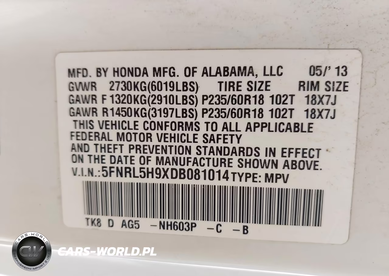 2013 Honda Odyssey Touring-Touring Elite VIN:5FNRL5H9XDB081014 - 9