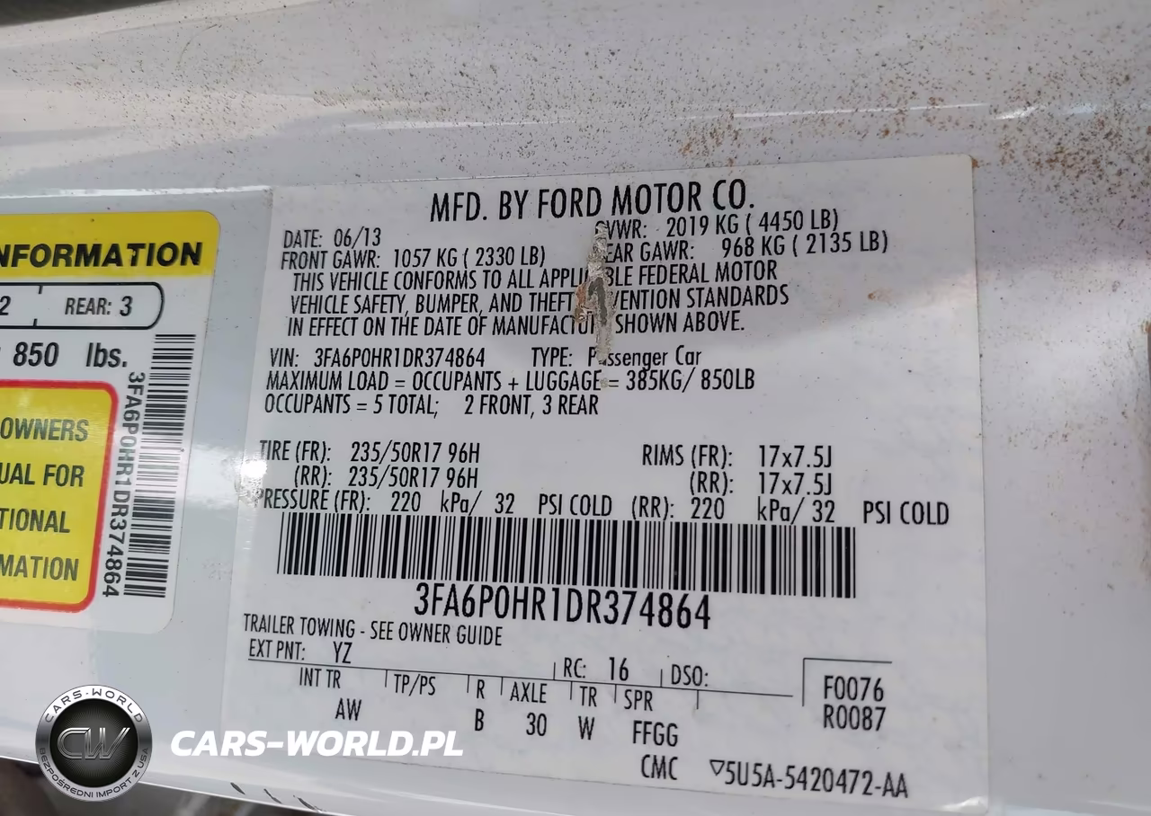 2013 Ford Fusion Se VIN:3FA6P0HR1DR374864 - 9