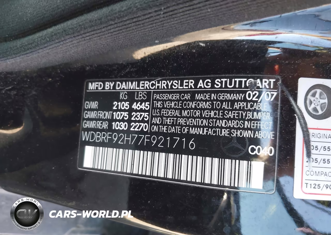 2007 Mercedes-Benz C 280 Luxury 4Matic VIN:WDBRF92H77F921716 - 9