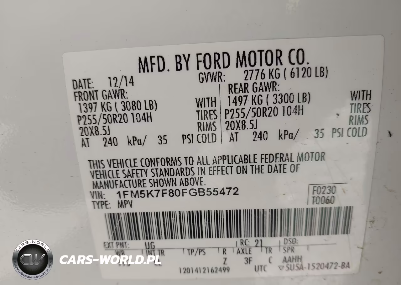 2015 Ford Explorer Limited VIN:1FM5K7F80FGB55472 - 9