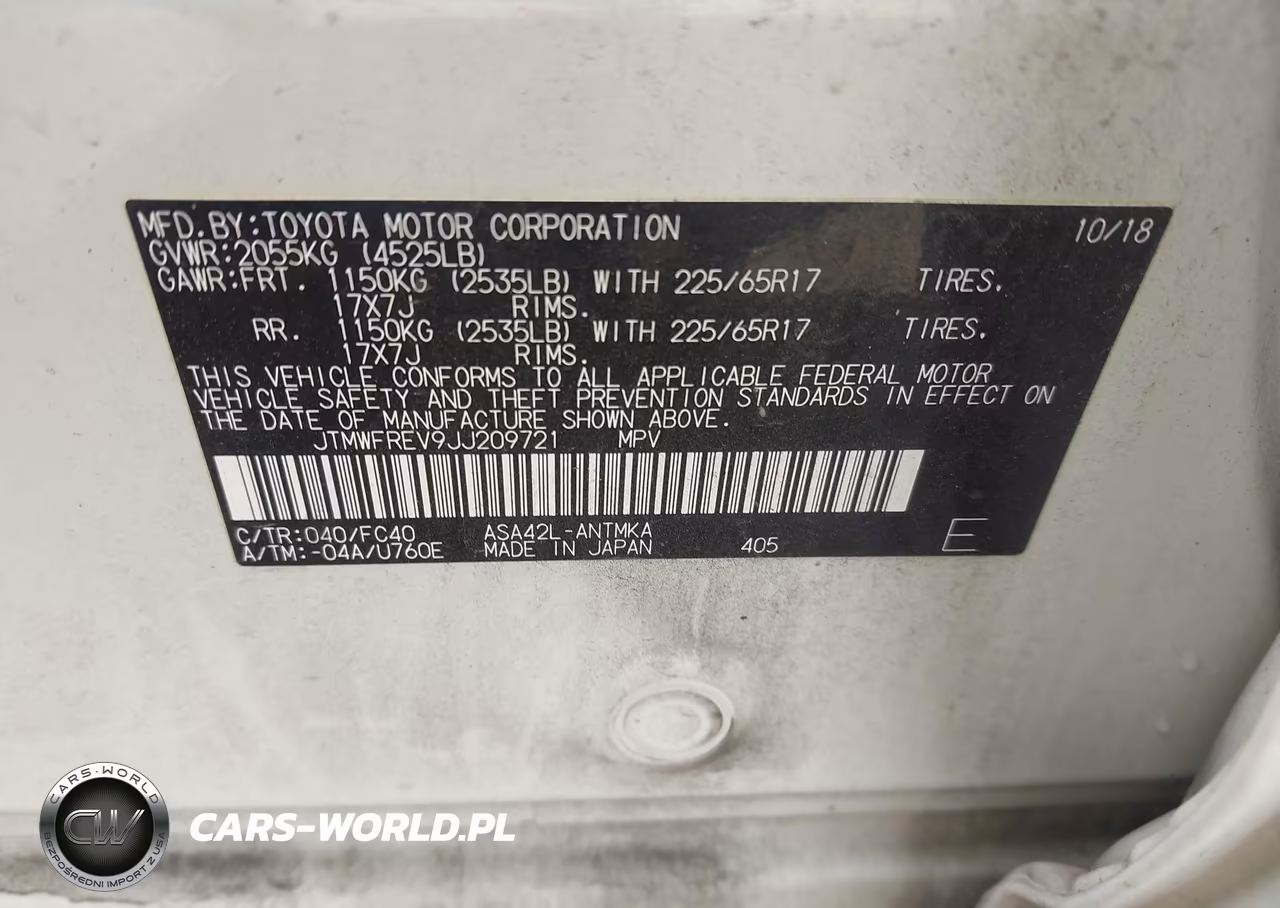 2018 Toyota Rav4 Xle VIN:JTMWFREV9JJ209721 - 9