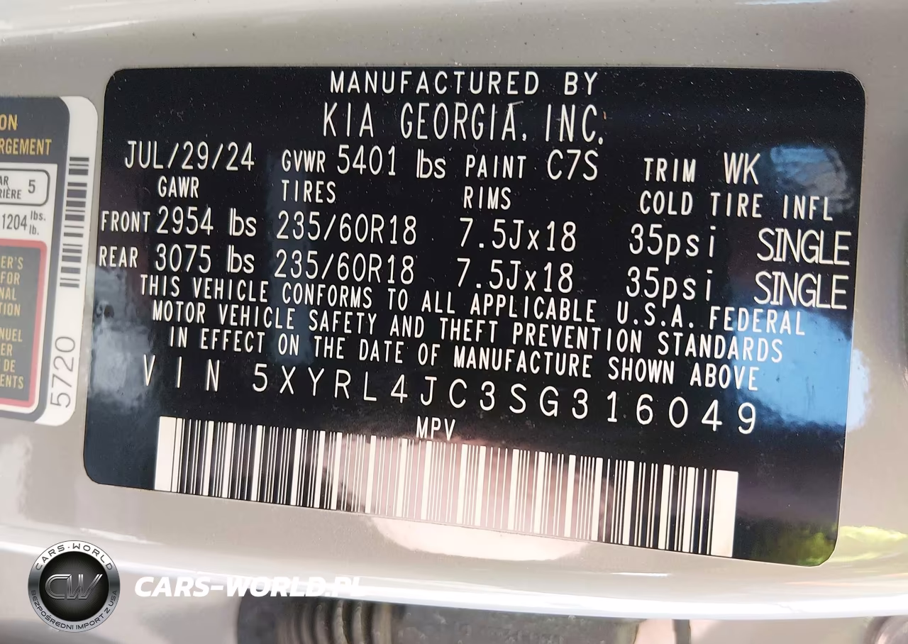 2025 Kia Sorento S VIN:5XYRL4JC3SG316049 - 9