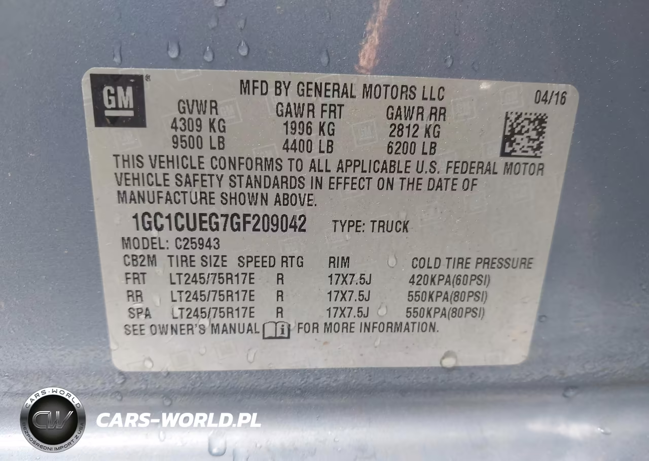 2016 Chevrolet Silverado 2500Hd Wt VIN:1GC1CUEG7GF209042 - 9