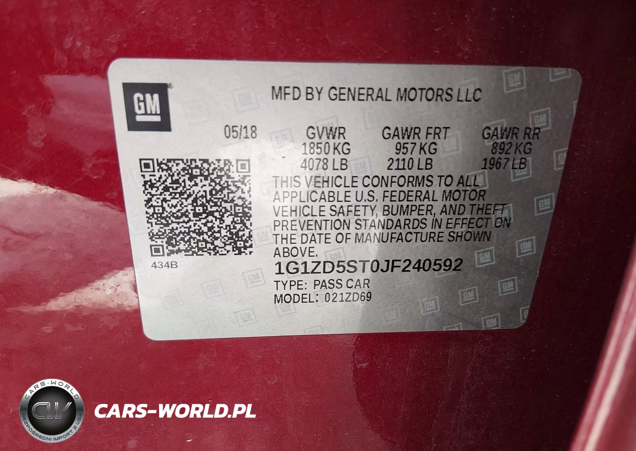 2018 Chevrolet Malibu Lt VIN:1G1ZD5ST0JF240592 - 9