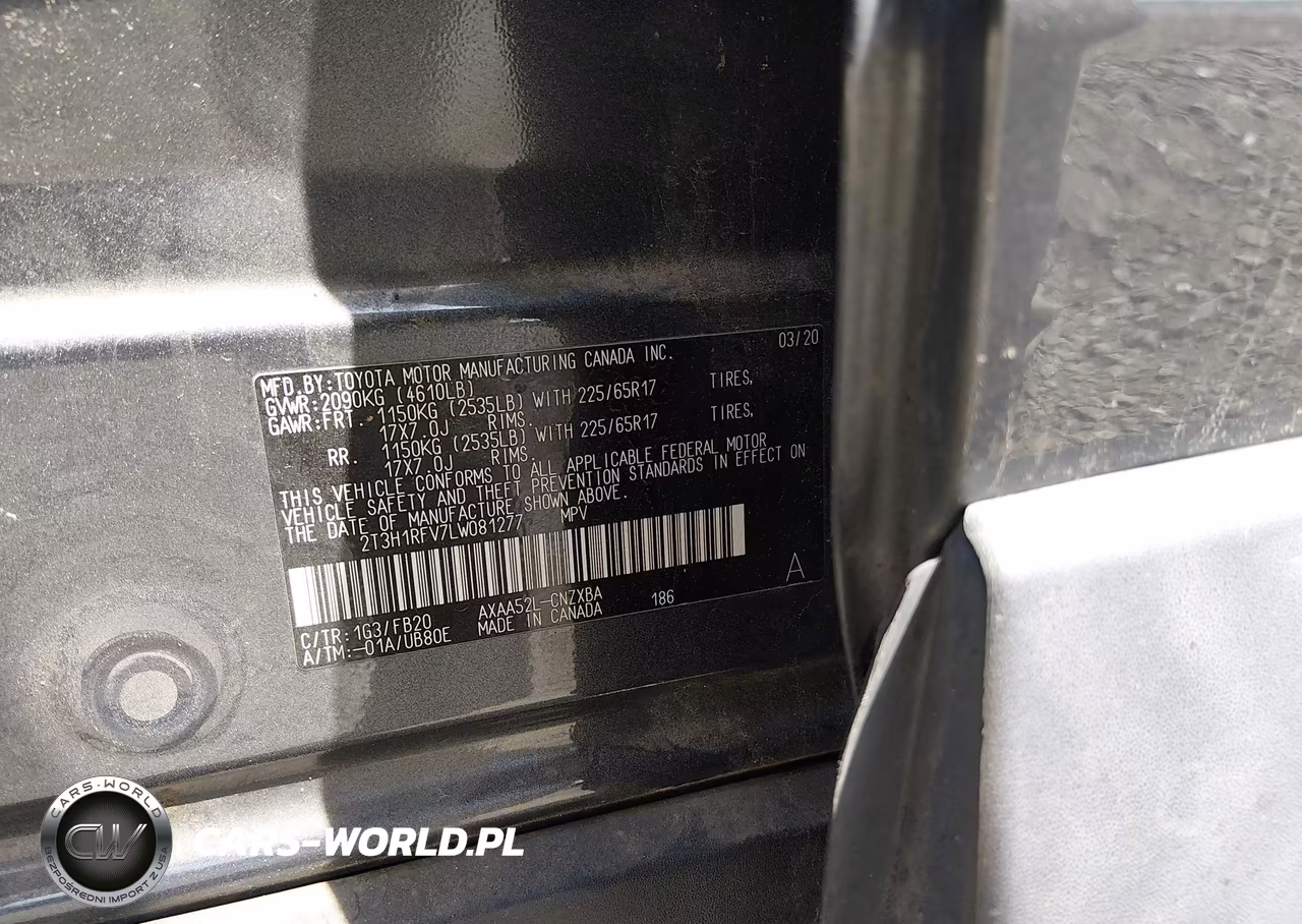 2020 Toyota Rav4 Le VIN:2T3H1RFV7LW081277 - 9