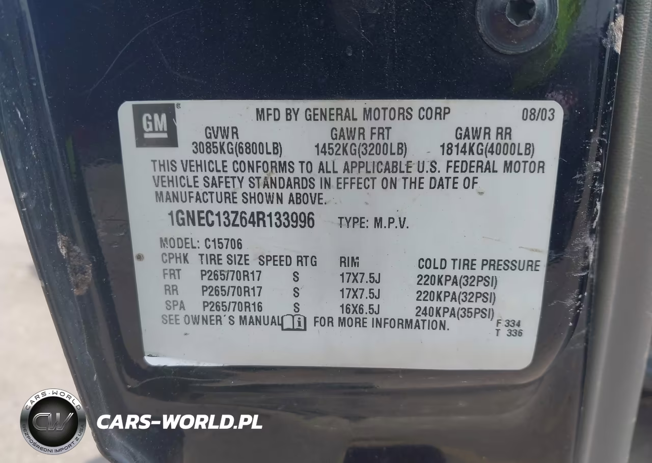 2004 Chevrolet Tahoe Lt VIN:1GNEC13Z64R133996 - 9