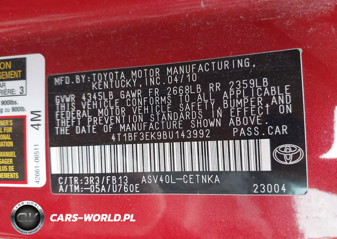 2011 Toyota Camry Le VIN:4T1BF3EK9BU143992 - 9
