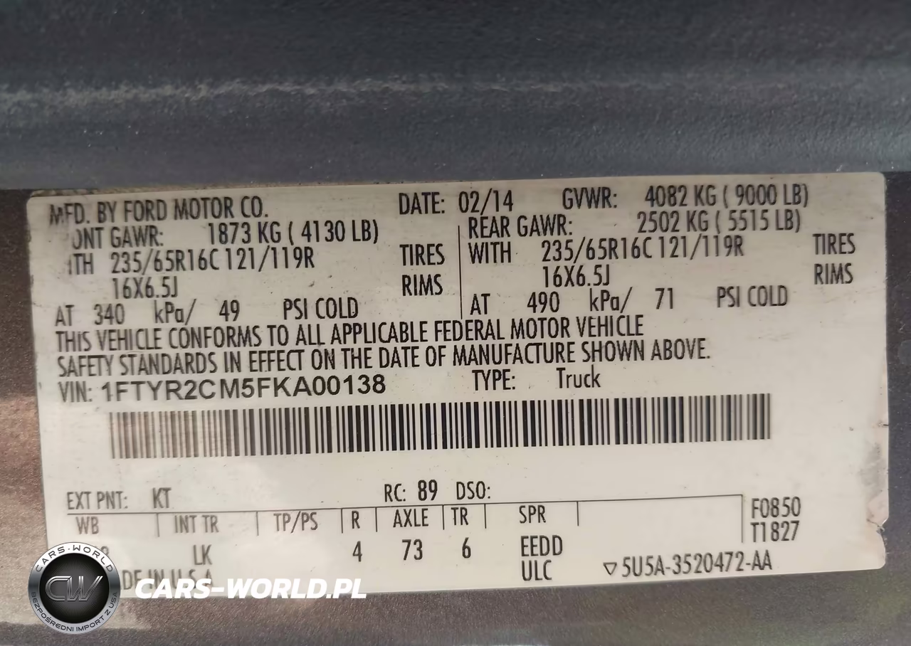 2015 Ford Transit-250 VIN:1FTYR2CM5FKA00138 - 9