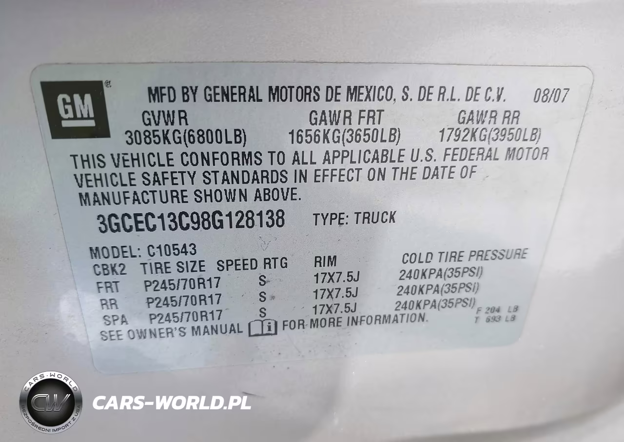 2008 Chevrolet Silverado 1500 Lt1 VIN:3GCEC13C98G128138 - 9