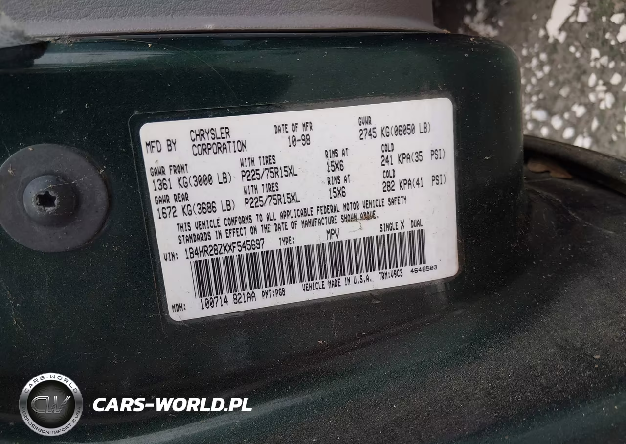 1999 Dodge Durango VIN:1B4HR28ZXXF545697 - 9